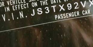 VIN JS3TX92VX14107655