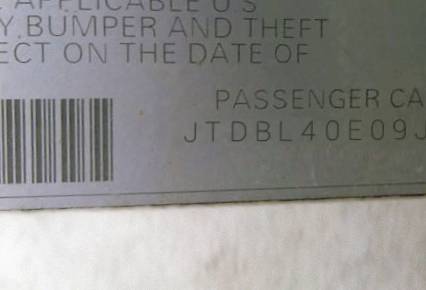VIN JTDBL40E09J000767