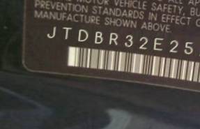 VIN JTDBR32E252054274