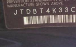 VIN JTDBT4K33CL018266