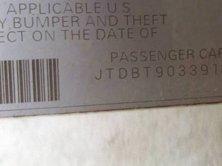 VIN JTDBT903391337557