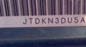 VIN JTDKN3DU5A0083788