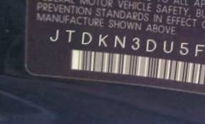 VIN JTDKN3DU5F0398730