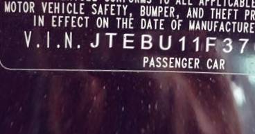 VIN JTEBU11F370002840