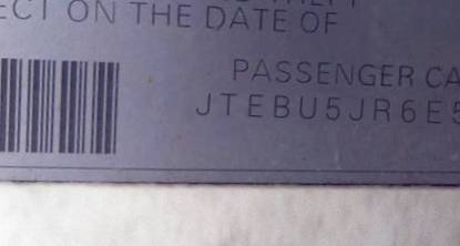 VIN JTEBU5JR6E5150546