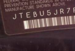 VIN JTEBU5JR7F5218287