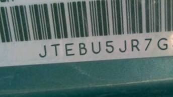 VIN JTEBU5JR7G5294674