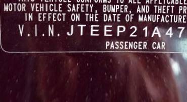 VIN JTEEP21A470197152