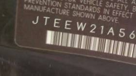 VIN JTEEW21A560001432
