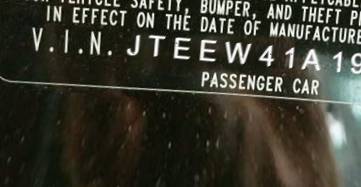 VIN JTEEW41A192032486