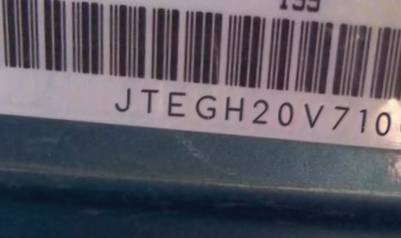 VIN JTEGH20V710012321