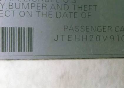 VIN JTEHH20V910097859