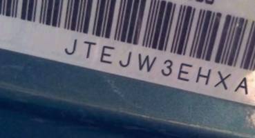 VIN JTEJW3EHXA2038128
