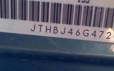 VIN JTHBJ46G472087223