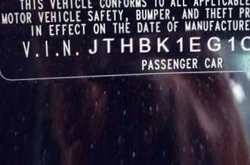 VIN JTHBK1EG1C2489207