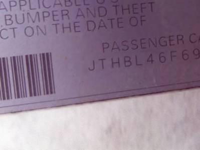 VIN JTHBL46F695086464