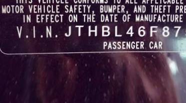 VIN JTHBL46F875040504