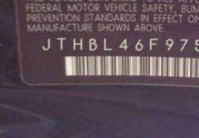 VIN JTHBL46F975007642