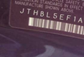 VIN JTHBL5EF1A5098100