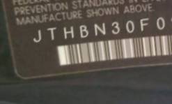 VIN JTHBN30F020074780