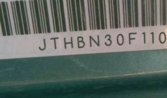 VIN JTHBN30F110013341