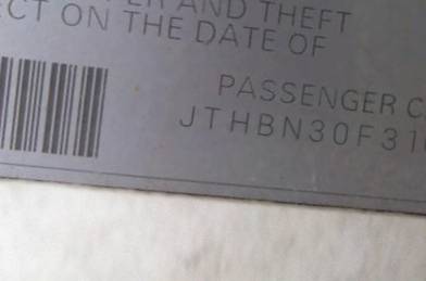 VIN JTHBN30F310023580