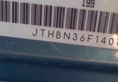 VIN JTHBN36F140133295