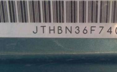 VIN JTHBN36F740163501