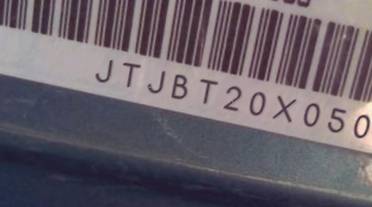 VIN JTJBT20X050073575