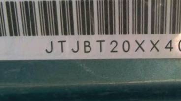 VIN JTJBT20XX40039738
