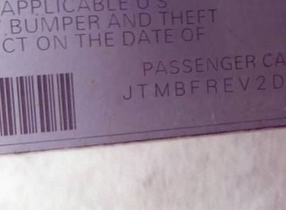 VIN JTMBFREV2DD022533