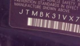 VIN JTMBK31VX76012789