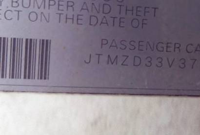VIN JTMZD33V375046150