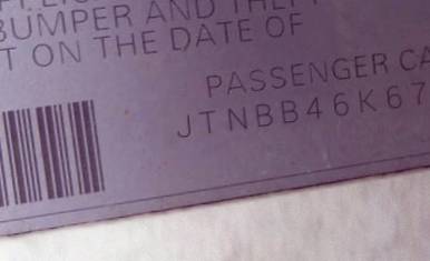 VIN JTNBB46K673013116
