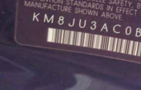 VIN KM8JU3AC0BU219681