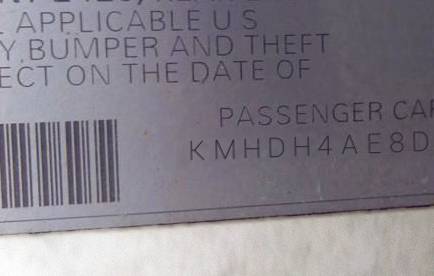 VIN KMHDH4AE8DU500087