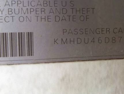 VIN KMHDU46D87U226504