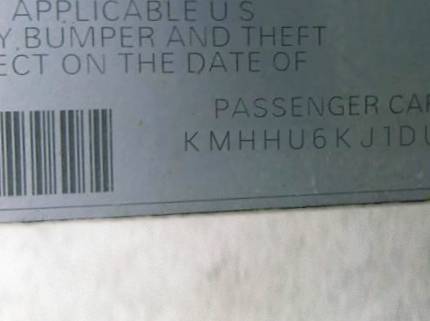 VIN KMHHU6KJ1DU078989