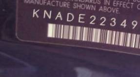 VIN KNADE223496571990