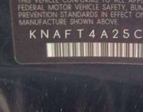 VIN KNAFT4A25C5642789