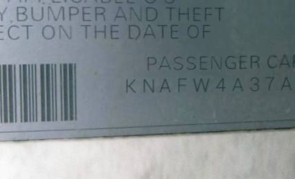 VIN KNAFW4A37A5237711