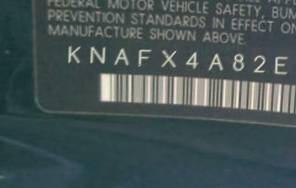 VIN KNAFX4A82E5089465