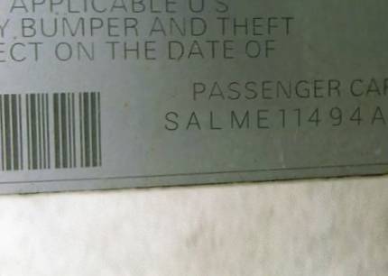VIN SALME11494A168609