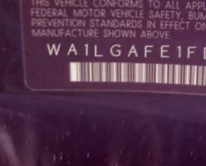 VIN WA1LGAFE1FD001123