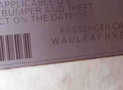 VIN WAULFAFRXBA060739