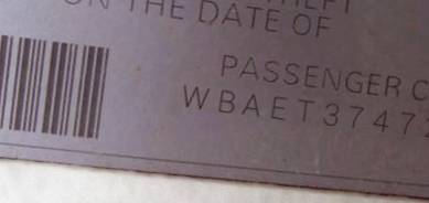 VIN WBAET37472NG76331