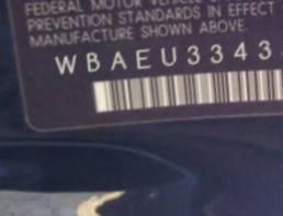 VIN WBAEU33434PR11816