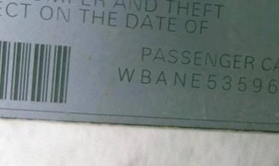 VIN WBANE53596CK78511