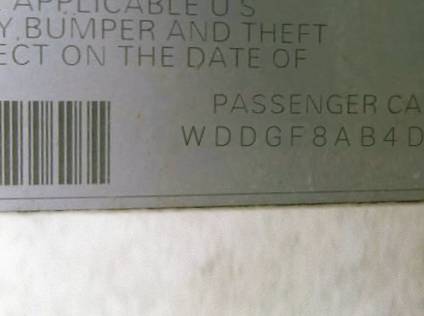 VIN WDDGF8AB4DR297227