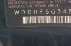 VIN WDDHF5GB4BA268011